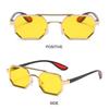Retro Metal Polygon Sunglasses Punk UV400 Double Bridge Sun Glasses Street Wear Eyewear