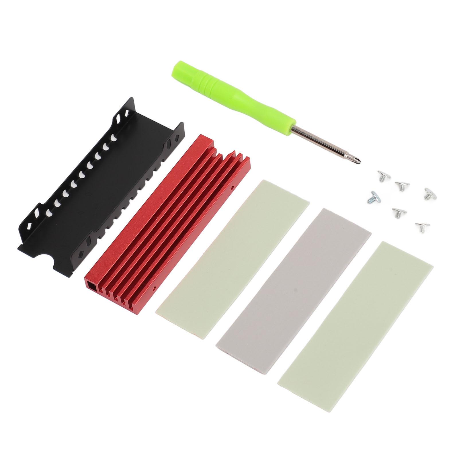 

M.2 NVME 2280 SSD Heatsink Support Single Double Sided SSD Heatsink with Thermal Silicone Pads for PC for PS5 for PS5 красный