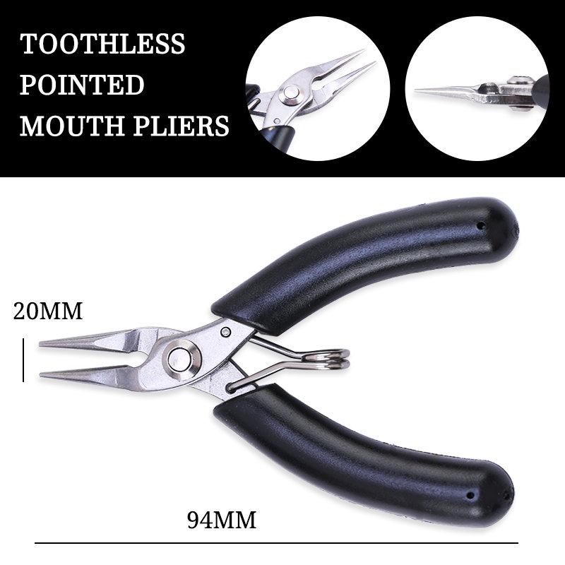 Alicate de aço inoxidável para joias, alicate de bico fino, alicate de bico redondo e cortador de arame para fabricação de joias, suprimentos para reparo de miçangas