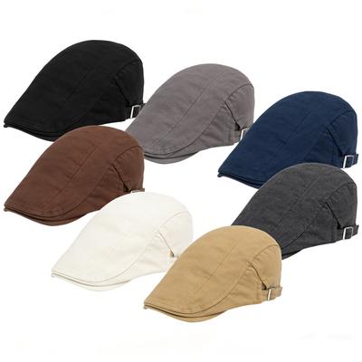 Beret Men's Casual British Spring And Casual Forward Hat Cotton Retro Color Sun Shading Hat