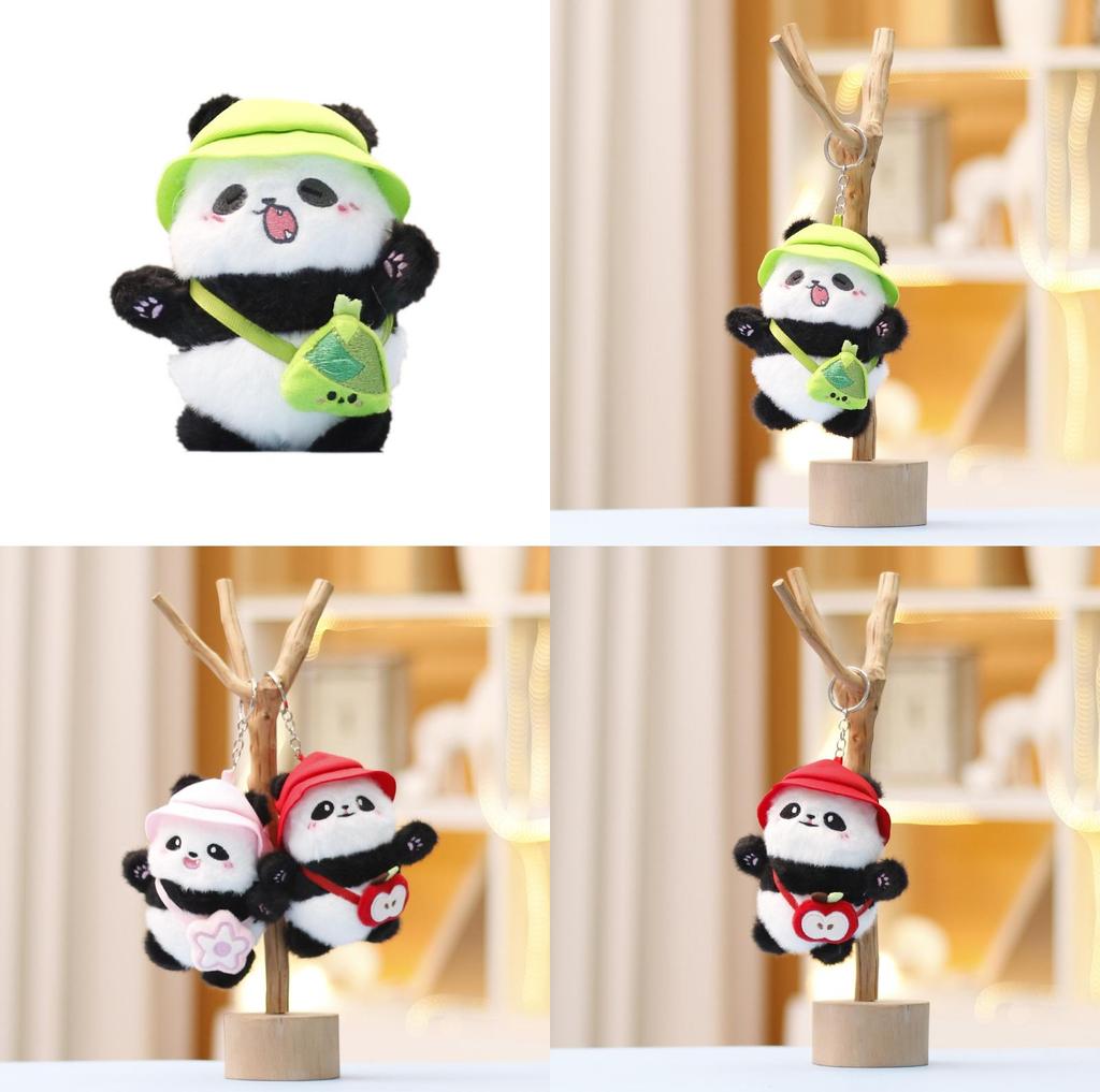 Panda Plush Toy With Keychain For Girls Soft Stuffed Animal Gift For Kids