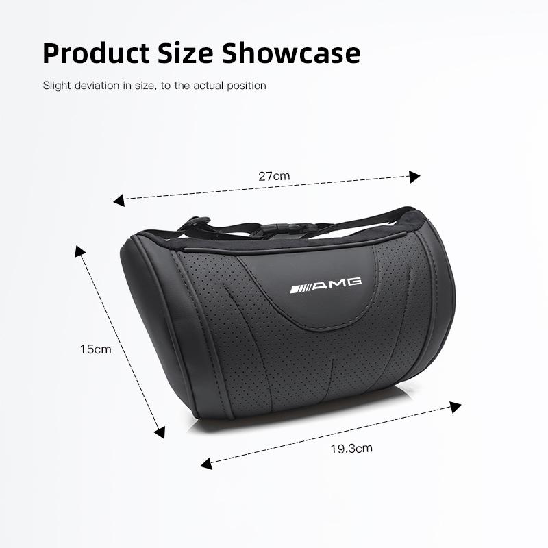 Car Headrest Neck Memory Foam Leather Headrest Accessories Car Hub Cap For Mercedes Benz AMG W214 W205 W204 W206 W213 W212 W211 DC1