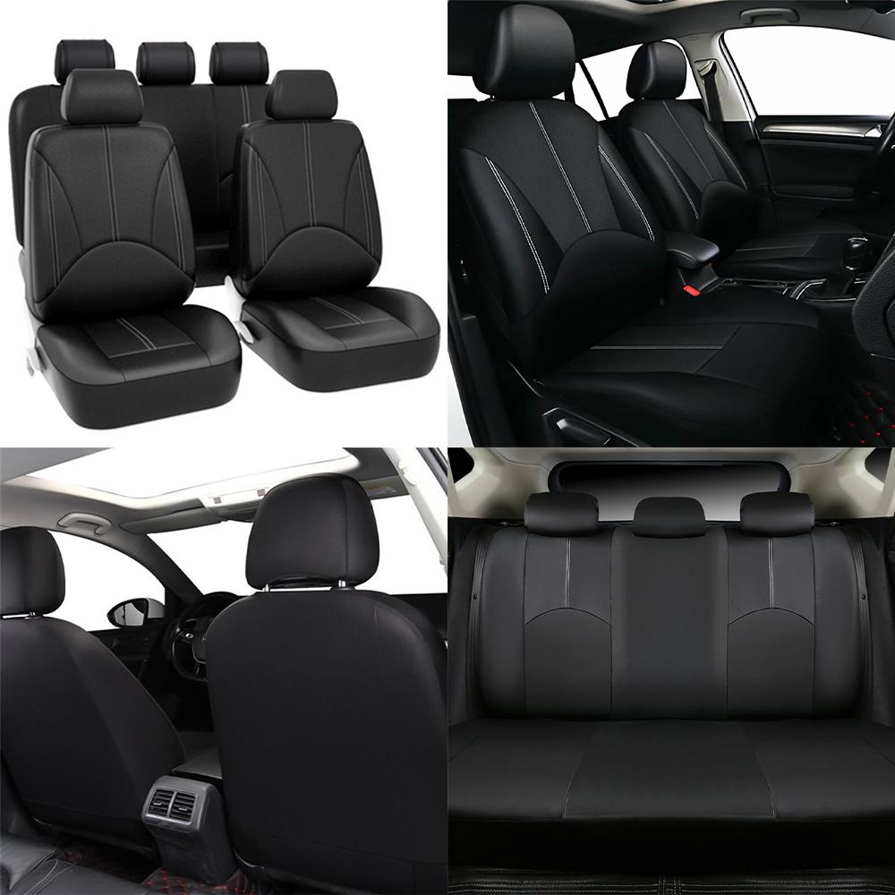 4PCS/9PCS Car Seat Cover Breathable PU Leather Full Surrounded Seat Protector Universal Vehicle Seat Cushion For Most Cars