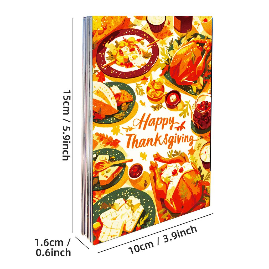 50 Thanksgiving Themed Turkey Pumpkin Idyllic Wall Decorative Cards Postcards