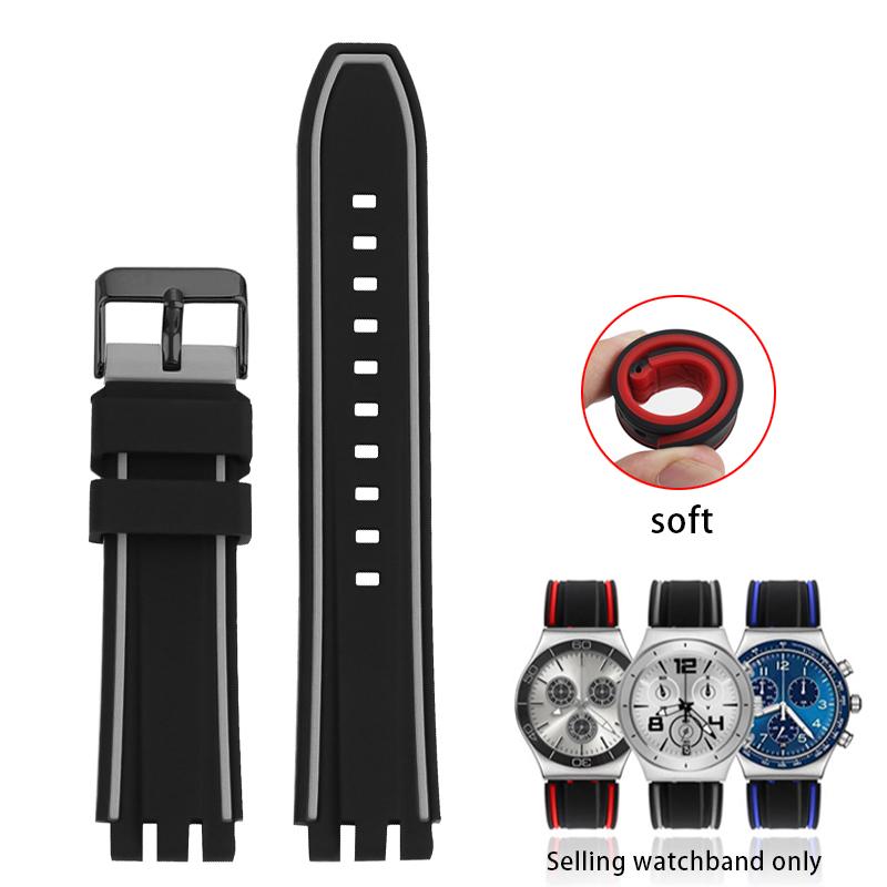 Bracelet en Silicone pour Swatch 19mm 20mm 21mm Bracelet de Poignet en Caoutchouc Imperméable Bracelet de Montre Bande de Sport Bracelet Avec Outils