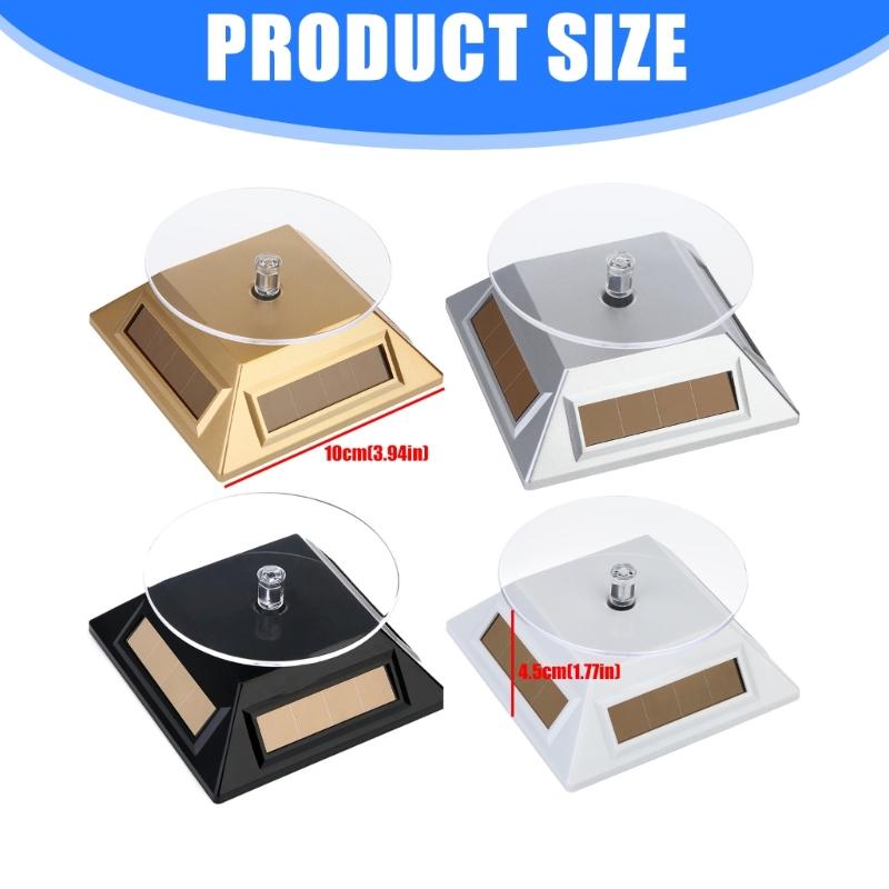 Solar Rotating Jewelry Display Stand Necklace Displaying Tray ABS Texture for Watches Rings and Small Electronics