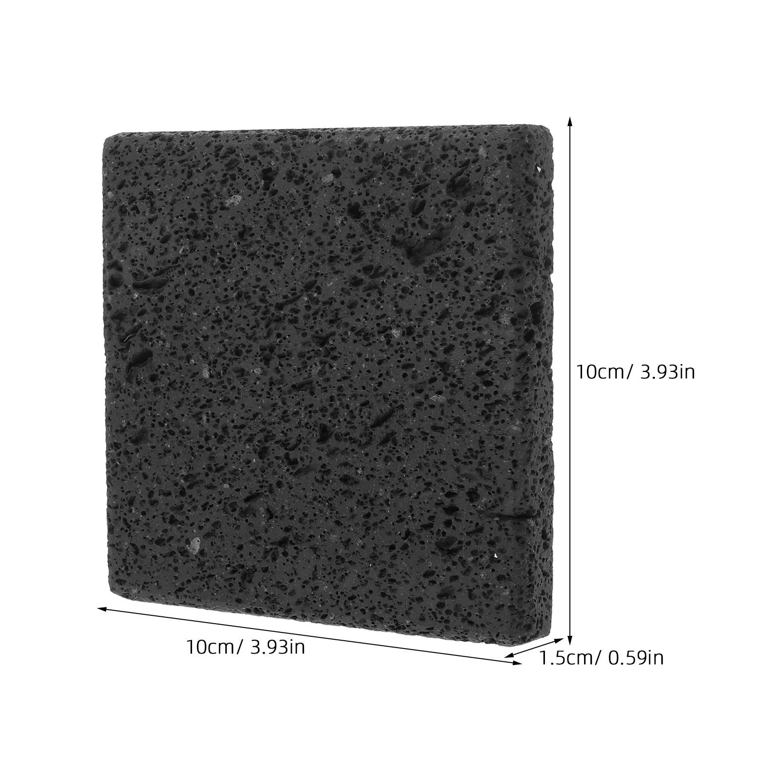 Volcanic Stone Korean Bbq Grill Plate 3.9x3.9x0.6 Inch Natural Lava Rock Cooking Stone for Gas Grill Steak Seafood Vegetables темно серый