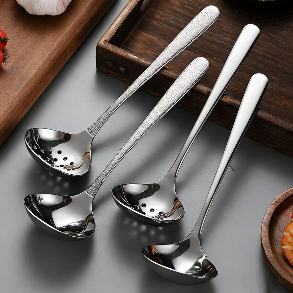 316 Stainless Steel Elegant Soup & Porridge Ladle and Strainer with Deepened Bowl for Hot Pot Serving and Cooking.