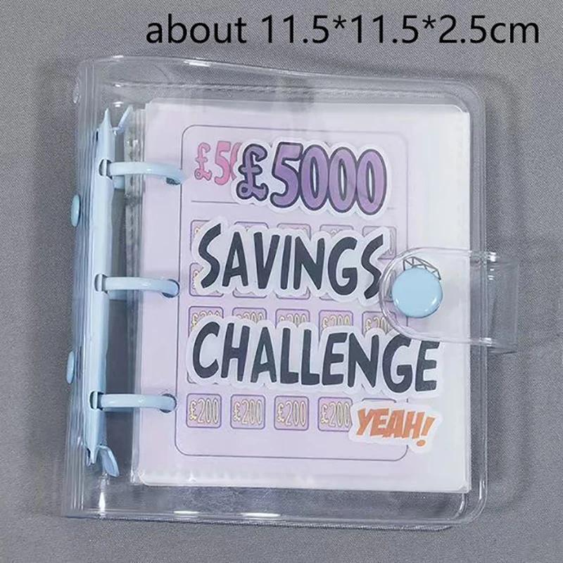 Cartoon Portable Receipt Collection Challenge Money Saving Book Mini PVC Binders