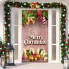 Colorful Christmas Door Casing Stretchy Fabric Curtain 200x90cm Festive Hanging Cloth Sticker For Holiday Season Home Decoration