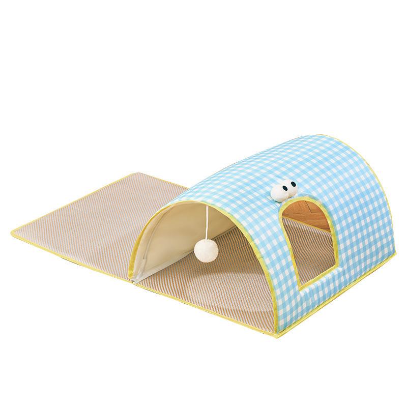 Catwo Tunnel Sommer-Kühlmatte Sommer-Katzenbett Katzenversteck Spiel- und Schlafhaus Haustierhaus Vier Jahreszeiten Universalvilla