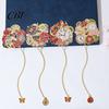Vintage Bookmark Retro Flower Clock with Chain, Metal Decorative Book Mark for Reading Women, Aesthetic Page Marker, Bookish Gift Birthday Christmas
