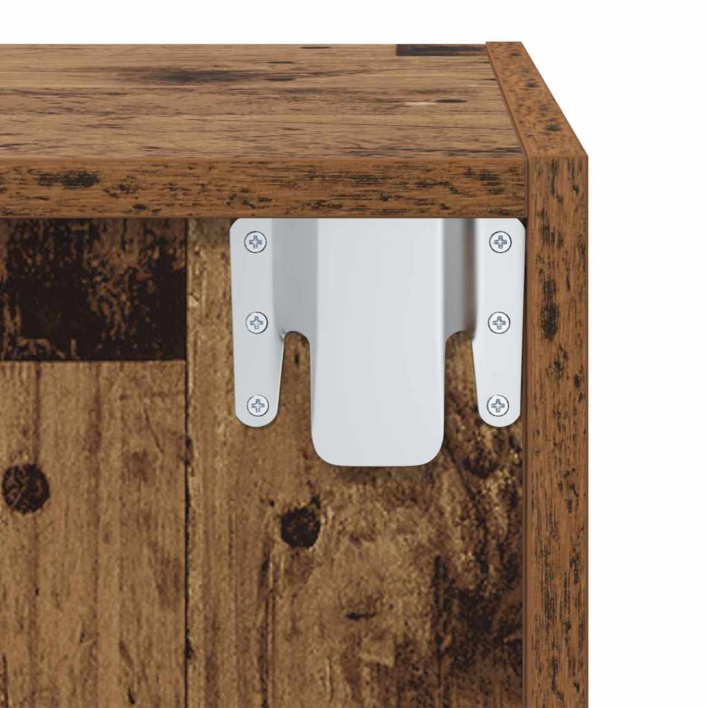 TV Cabinet Set 37 X 37 X 72 Cm Reclaimed Wood Effect Engineered Wood