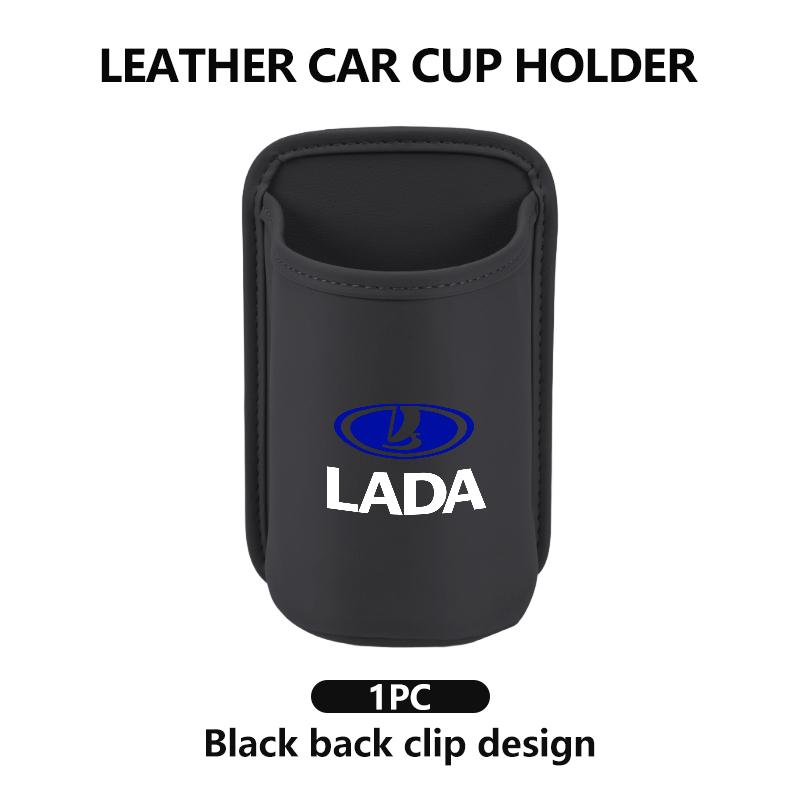 For Lada Leather Car Water Cup Holder Interior Drink Rack Organizer Accessories Xray Granta Largus Kalina Largus Priora SamaraWW3