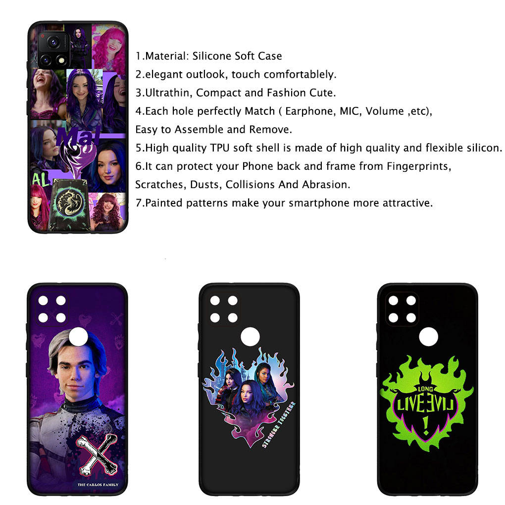 for Samsung Galaxy S24 S23 iPhone 16 15 14 Xiaomi Redmi Note 13 12 11 10 8 Plus 9 Pro Max X XR A16Phone Case Cartoon Descendants OPPO Huawei Cover
