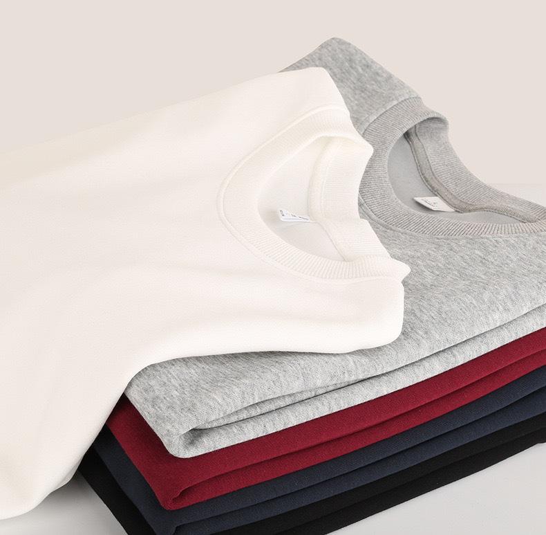 320g Heavyweight Men's Drop Shoulder Cotton Hoodie - Thick Long Sleeve Base Layer for Autumn/Winter
