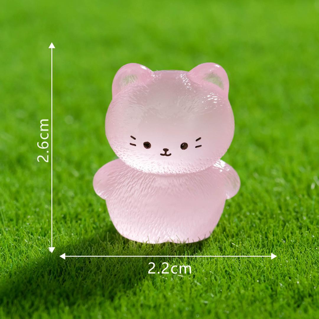 

Микропейзаж, мультяшный милый котенок, светящийся в темноте, украшение для животных, декоративные аксессуары для рабочего стола, украшение из смолы для автомобиля luminous kitten10pcs фиолетовый