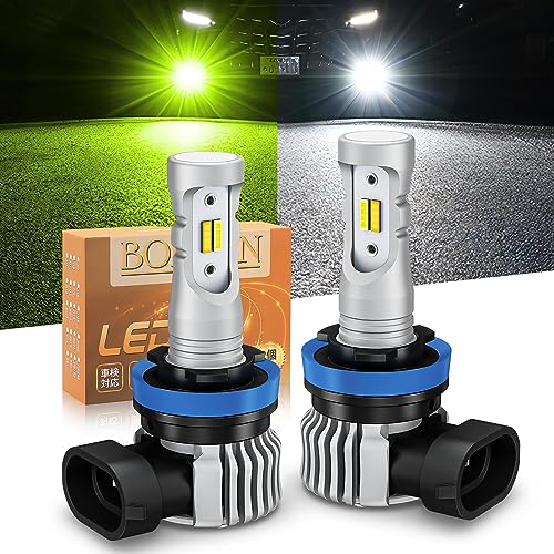 [S 2barevnou paměťovou funkcí] BORDAN h8 h11 mlhové světlo, super jasné LED h16, vyhovuje kontrole vozidla, přepínání 2 barev, nepolární, bílá/le