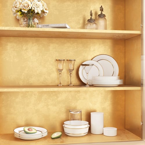 VEELIKE Self-Adhesive Wallpaper Stickers, Gold Foil, 40cm Wide X 3m, PVC, Heat-Resistant, Waterproof, Removable, Japanese-Style Remake Sheet, Cutting