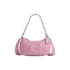 Teri 24 Solid Color Large Logo Quilted Multi-Functional Pocket Zipper Closure Leather Tote Bag Women Tote Bag Silver Pink CJ608-SVQU