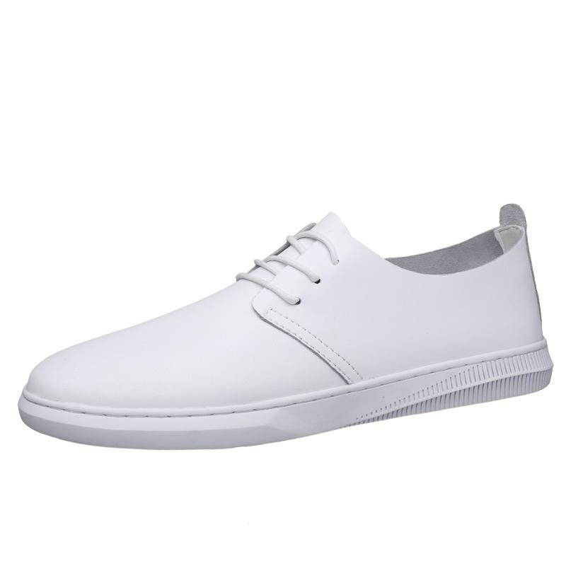 Fashion Spring Autumn New Men's Leather Casual Shoes Soft Soles Comfortable Simple Versatile Commuting Work Shoes Men's Flat Shoes