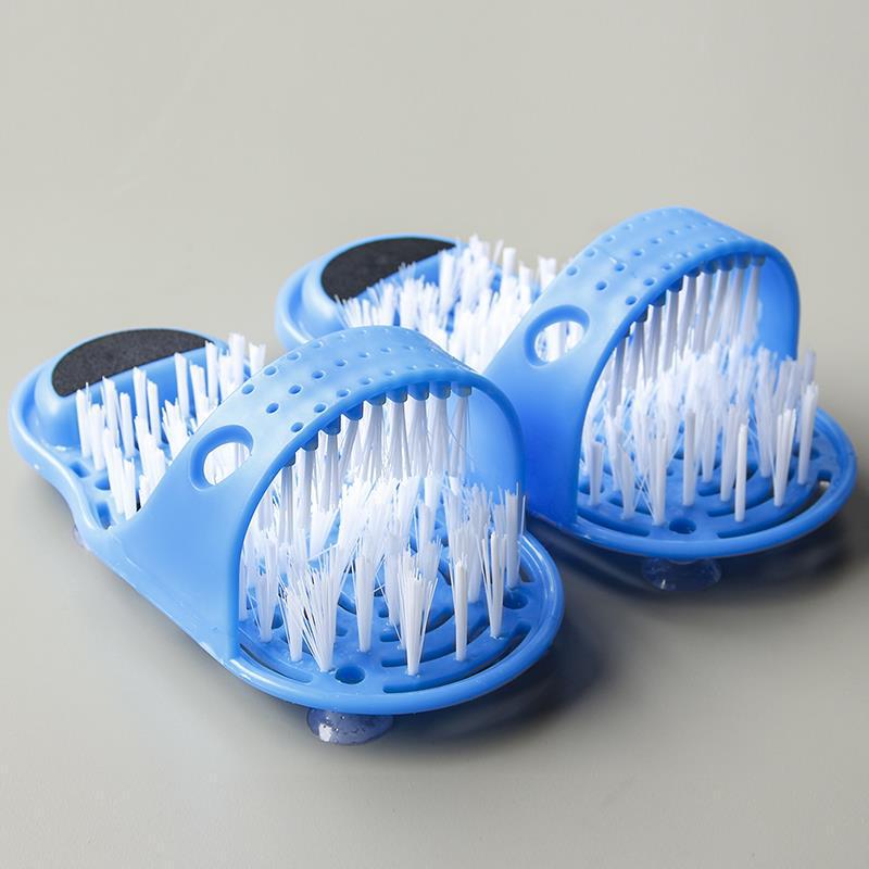Easy Feet Exfoliating Massage Slippers - Foot Scrubber with Brush for Bathroom
