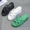 Cool Slippers Summer Wear New Wedge Heel Platform Slippers Heightened Half-drag Sandals