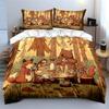 Cozy Woodland Animal Tea Party Printed Duvet Cover Set1 Duvet Cover+2 Pillowcasemulti Size Bedroom Bedding Decor Luxury Gifts