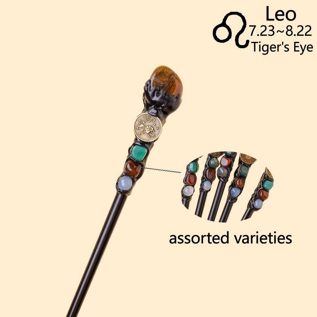 1pc Natural crystal Rolling Stone twelve Constellations scepter Magic wand Handmade DIY fairy wand magic wand propscrystal tower