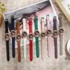 Ladies Butterfly Watch Artificial Leather Strap Quartz Watch Rhinestone Round Dial Fashionable Wristwatch for Women Party Office Date