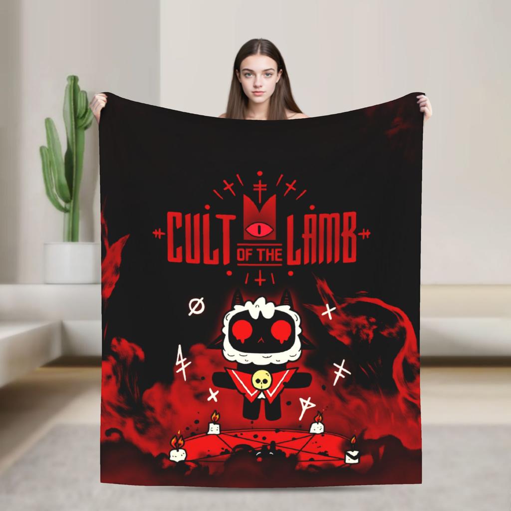 Cult of the Lamb Warm Soft Blankets Picnic Plush Throw Blanket Fashion Home Decor Flannel Bedspread Sofa Bed Cover
