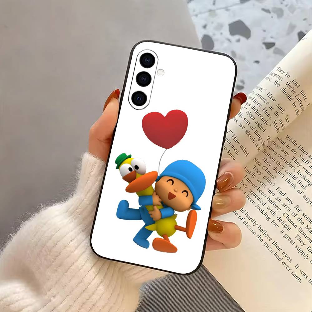 Exploration journey P-Pocoyo-es Phone Case Black Silicone Soft For Samsung Galaxy A73,A72,A71,A70,A53,A52,A51