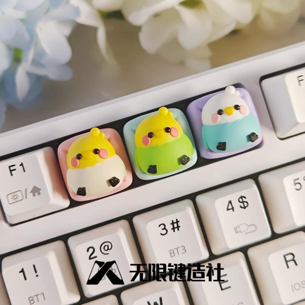Süßer Papagei Handwerker Tastenkappe Harz Custom Anime Personalisierte Tastenkappe Gaming Tastenkappe für Mechanische Tastatur Zubehör Geschenke