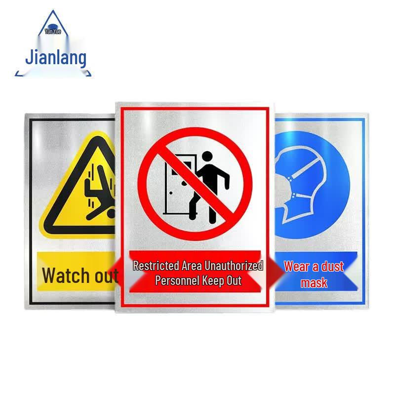 Industrial Square Aluminum Reflective Warning Sign