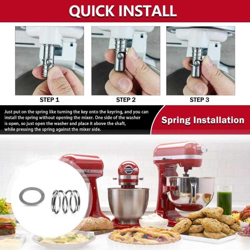 Stainless Steel Spring and Washers Installation Kit Mixer Accessories Mixer Attachment Suitable for Various Mixer Model