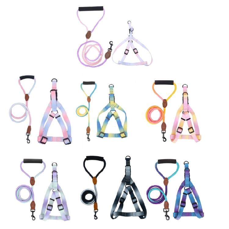 Dogs Harness & Leash Colorful Small Medium Dog Chest Belt Colorful Harness Rope