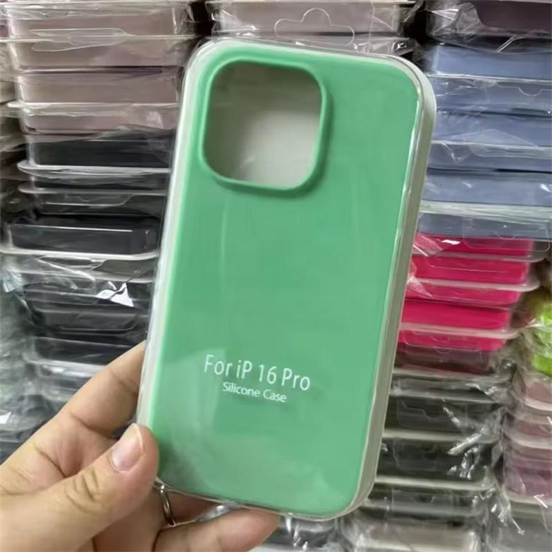 Liquid Silicone Case For Apple iPhone17 Air 15 16E 14 13 12 11 Pro Max Plus Mini XS XR 7/8 SE Phone Official Style Protective Cover