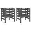 VidaXL Lot de 2 Chaises de Jardin, Sièges avec Accoudoirs, Fauteuils avec Dossier, Meubles de Jardin Patio, Scandinave, Gris 825130