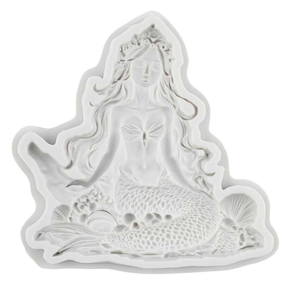 Mermaid Silicone Molds Mermaid Girl Fondant Mold Cake Decorating Tools Cupcake Topper Chocolate Candy Craft Gum Paste Polymer Clay