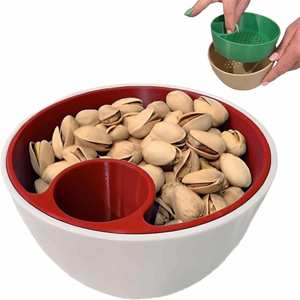 Easy To Clean Pistachio Bowl Set Reused 2-in-1 Snack Organizer Shell Storage Holder  Kitchen Tool