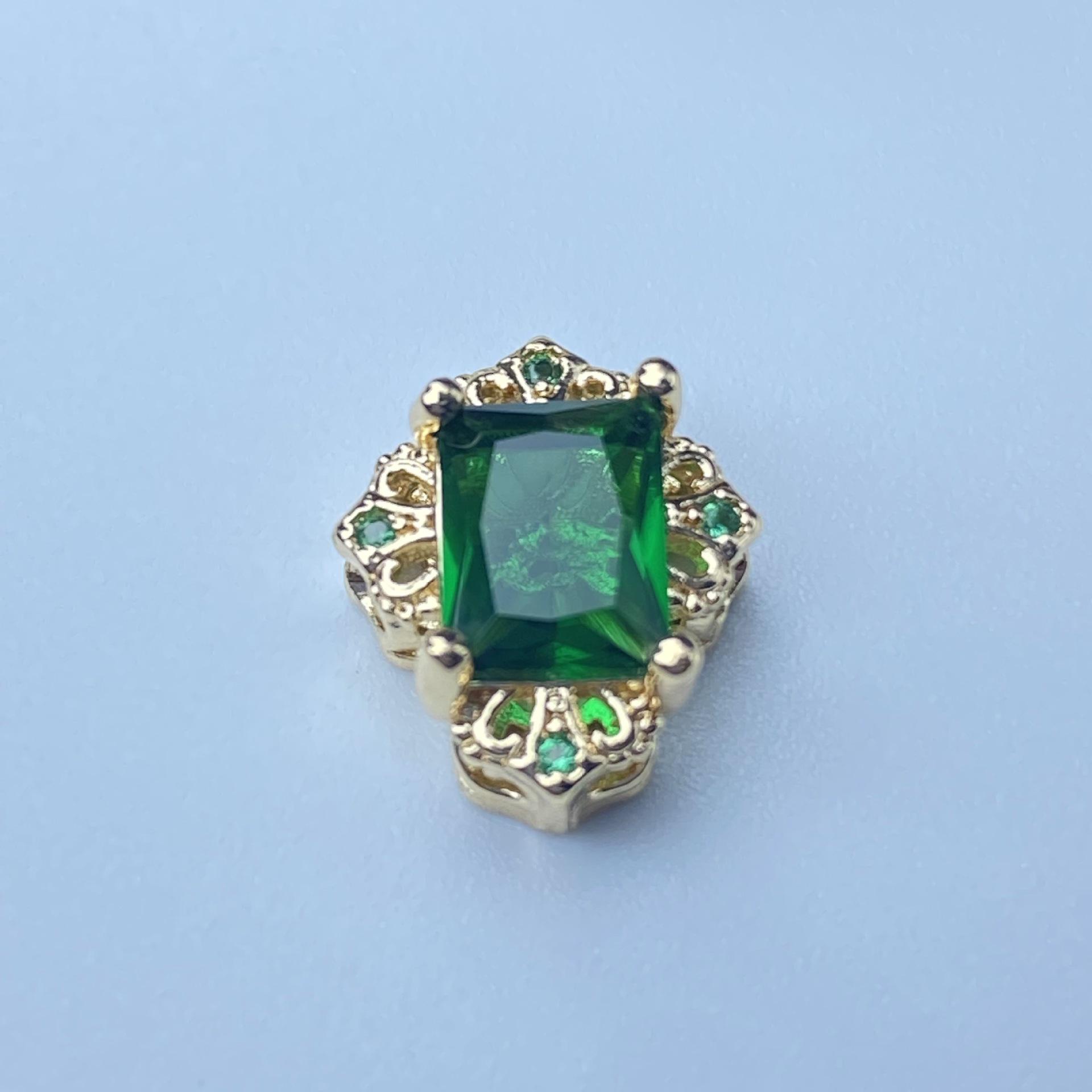 European & American Statement Square Zircon Handmade Crystal Beads - Color-Preserving Spacer Accessories