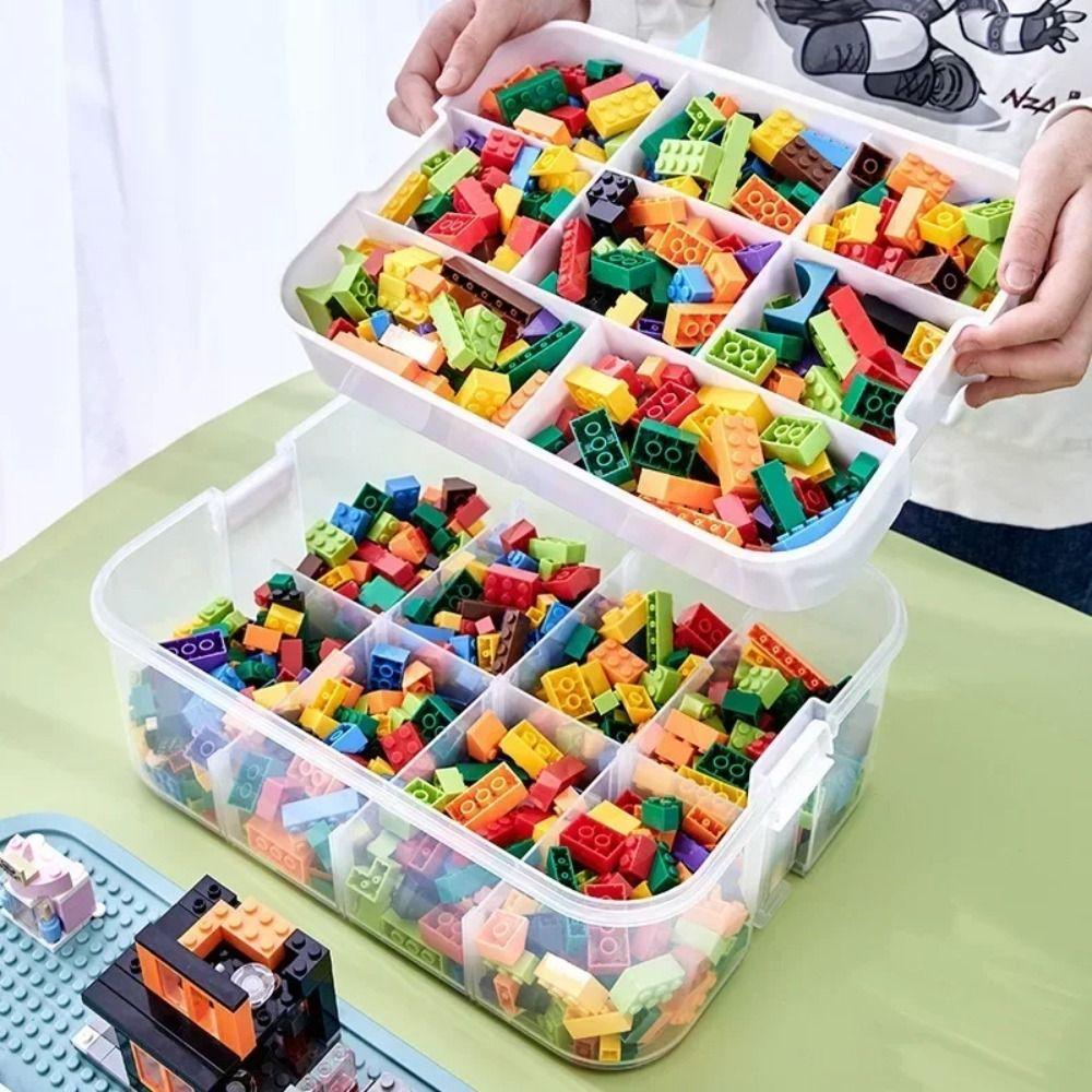 Plastic Building Blocks Storage Boxes Green/Yellow Storages Box  Building Blocks