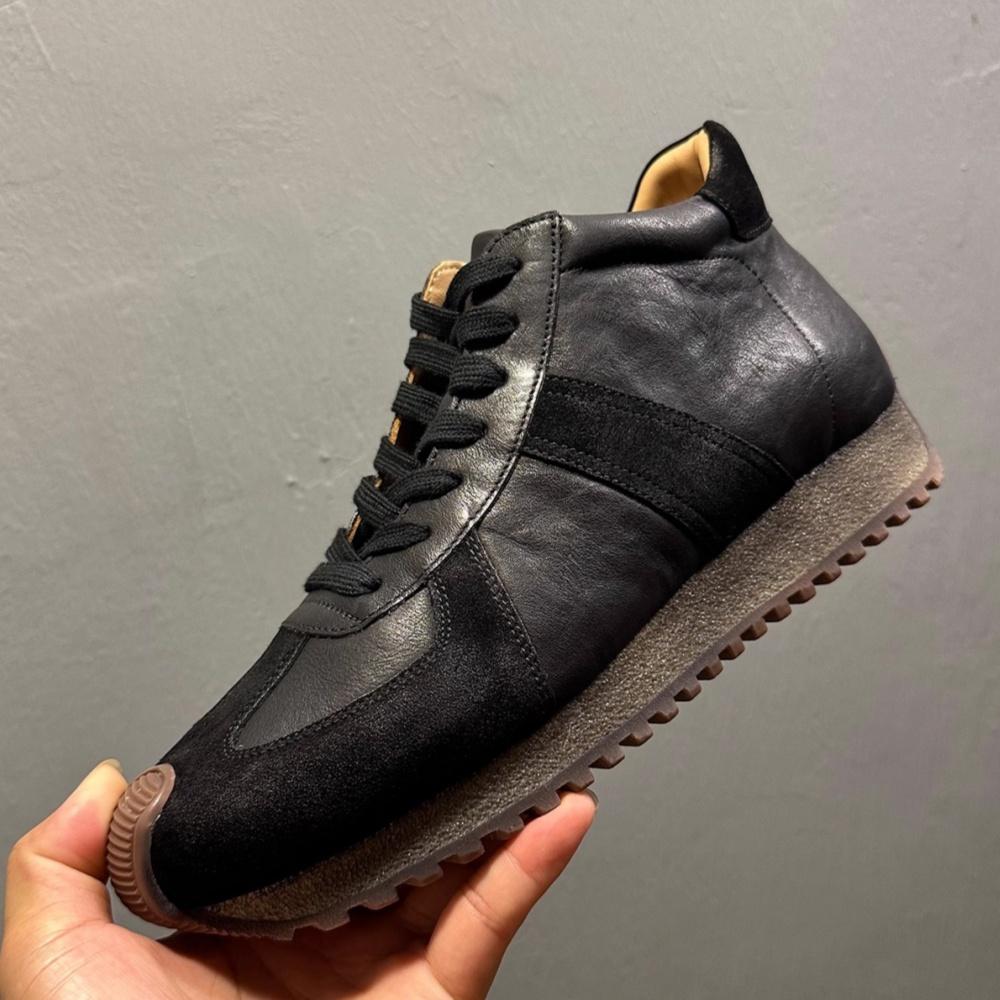 

Qhccid Men S Retro High-Top Running Shoes Cowhide Soft Bottom Comfortable Sports Casual Sneakers Trendy Fall Collection 44 чорний