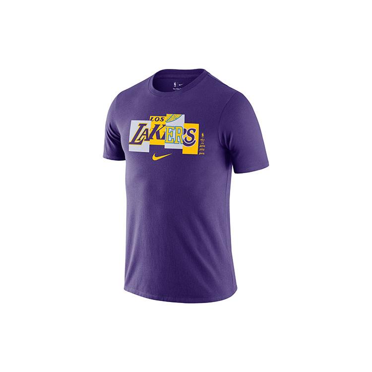 Nike T Shirts Men's Purple Crew Neck Moderate Straight Fit DA7479-547