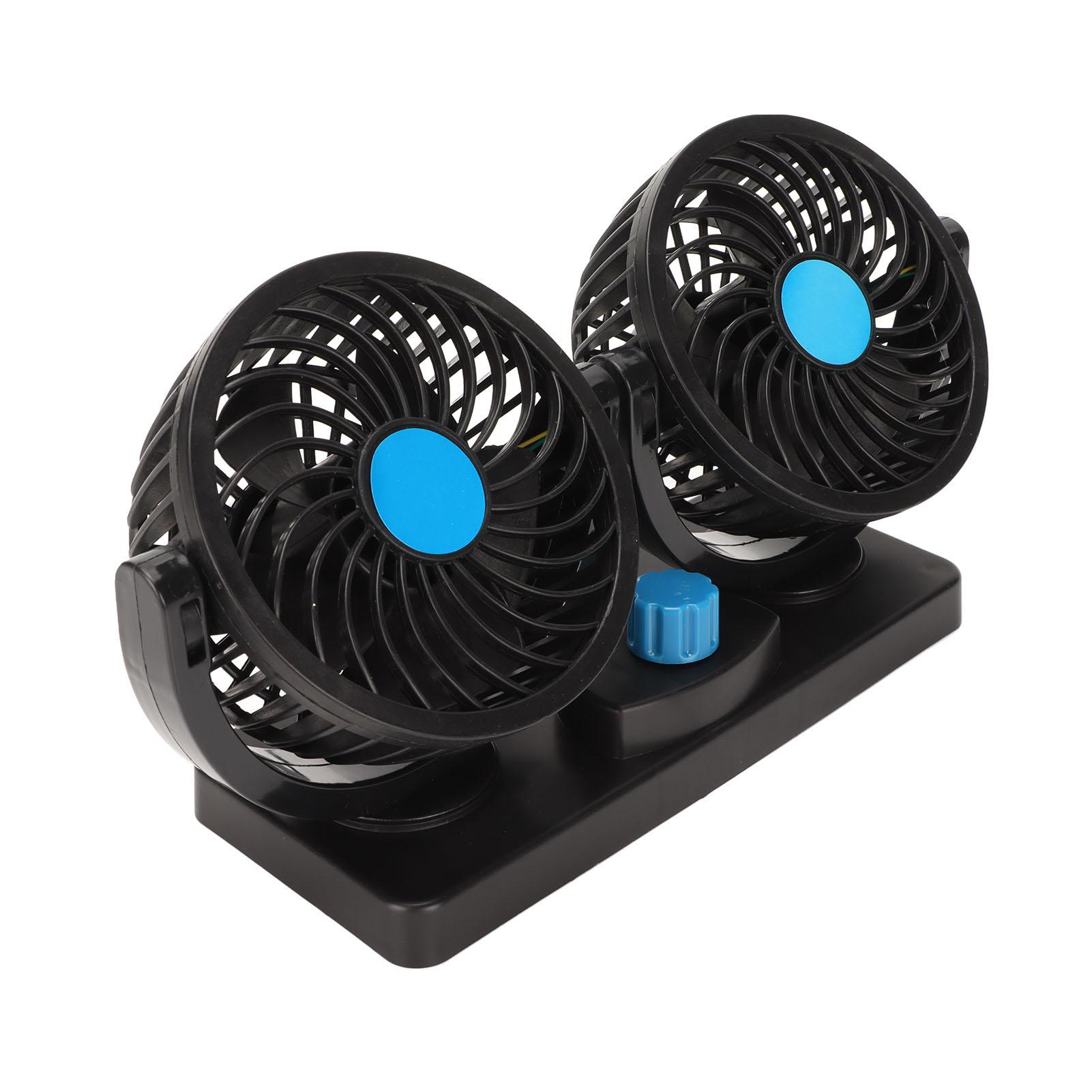 

12V Car Cooling Fan Cigarette Lighter Plug Dual Hd 360 Rotatable Quiet Cooling Fan for Truck SUV RV ATV Boat