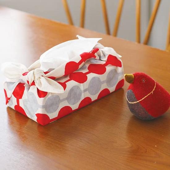 Musubi Furoshiki Yumeji Takehisa Tsunagi Cotton Handkerchief, Dango, Red, 48cm,