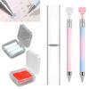 1/2Pcs Rhinestone Applicator Tool with Refill Wax Pads Rhinestone Picker Refillable Wax Pen DIY Nail Art Rhinestone Painting Dotting Wax Pen Rotatable