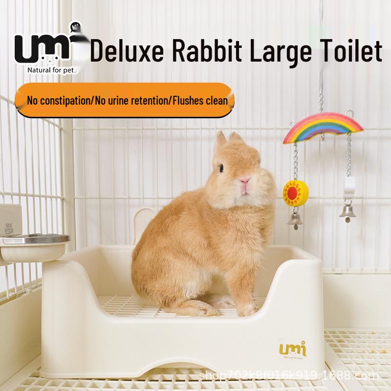 Umi kattedo: Stor/Middels, Tre-Regn Design, Ekstra Stor, Tippsikker, Urinkontroll Kanintoalett med Sprutbeskyttelse.