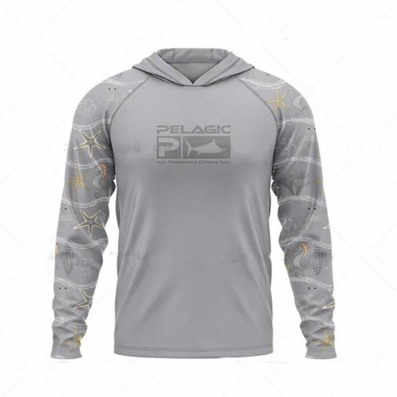 UV Protection Fishing Shirt Long Sleeve Hooded Quick Dry Breathable Outdoor Angling Apparel Men Women Fall