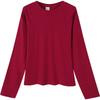 Autumn gram elastane yarn women's waist slim slim slim crew neck shirt bottoming shirt top casual long sleeves